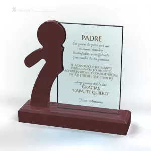 Reconocimiento en vidrio y madera modelo CM-77